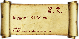 Magyari Klára névjegykártya